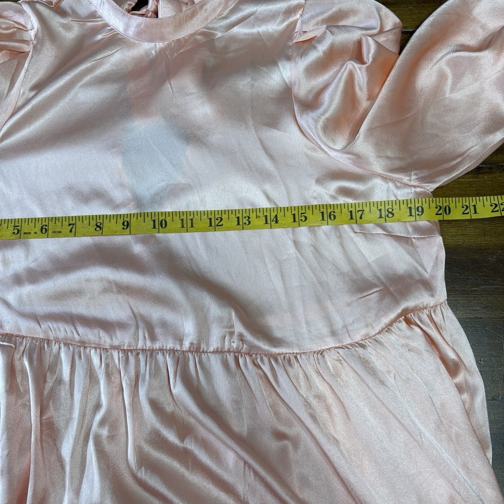 asos Satin Tiered Maxi Dress Sz 2 Coral Pink Salmon Flowy Oversized Silky Pastel - Picture 10 of 14
